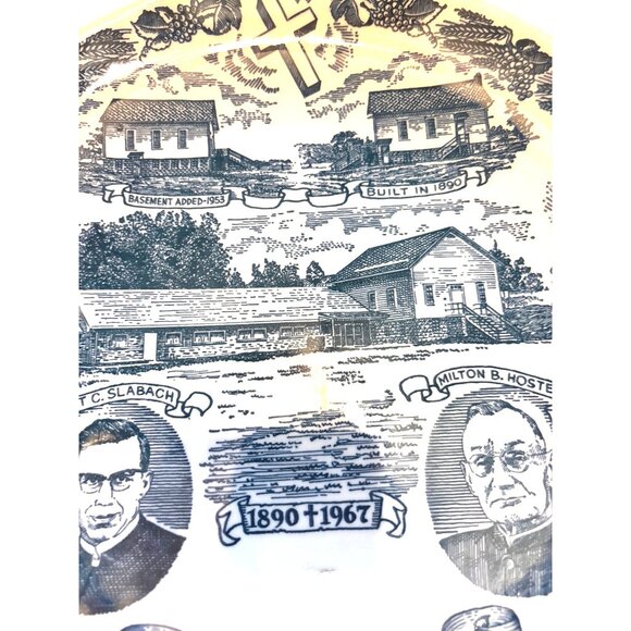 Longenecker Mennonite Church Commemorative Plate Kettlesprings Kilns 1622-S vtg - Picture 5 of 6